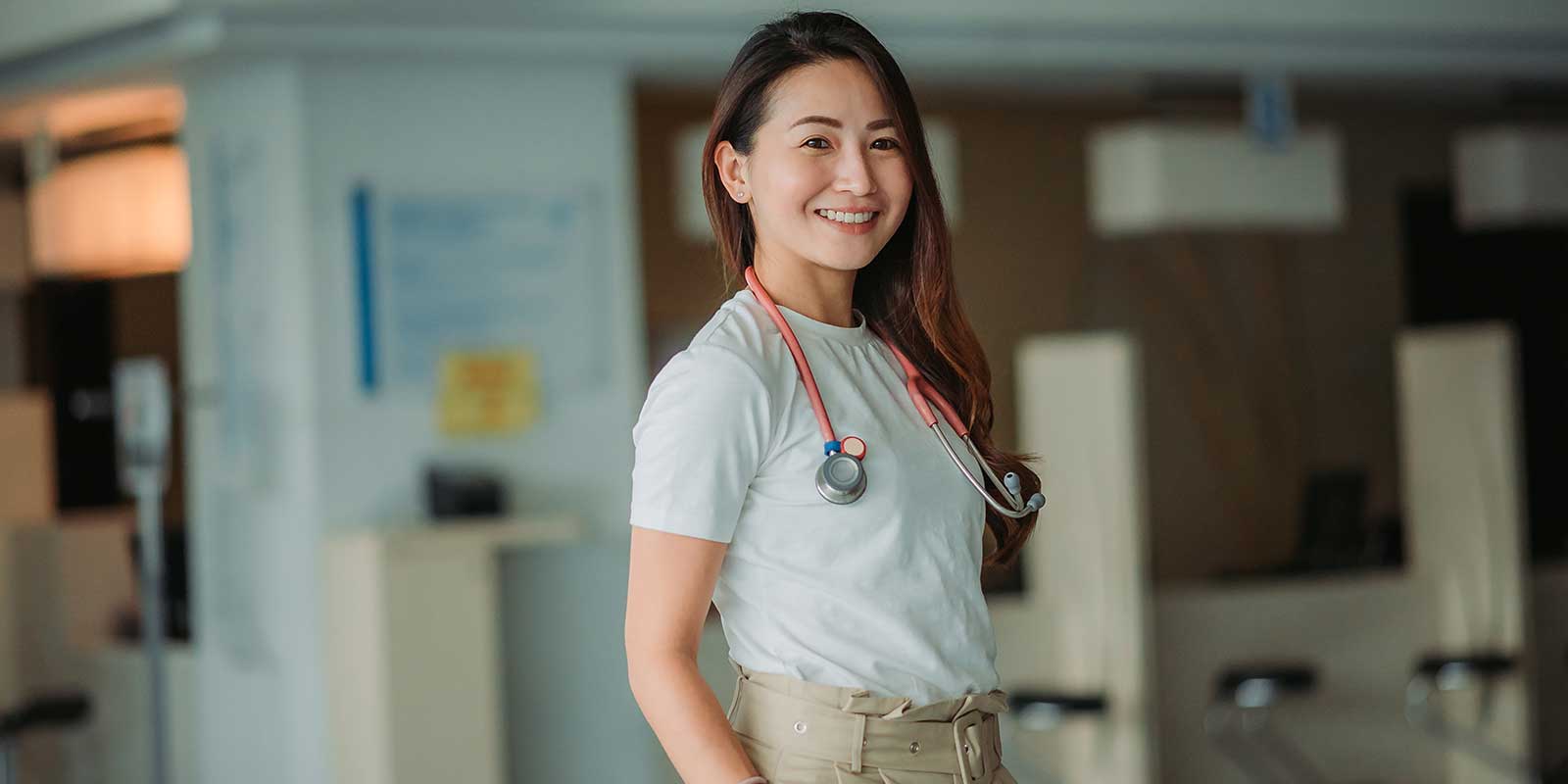 nurse wearing a stethoscope